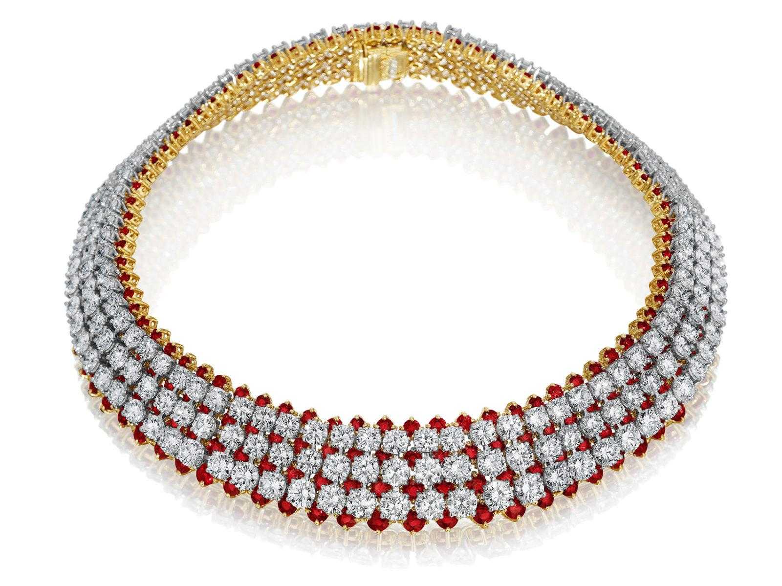 Vintage Ruby and Diamond Necklace - Shaftel Diamonds