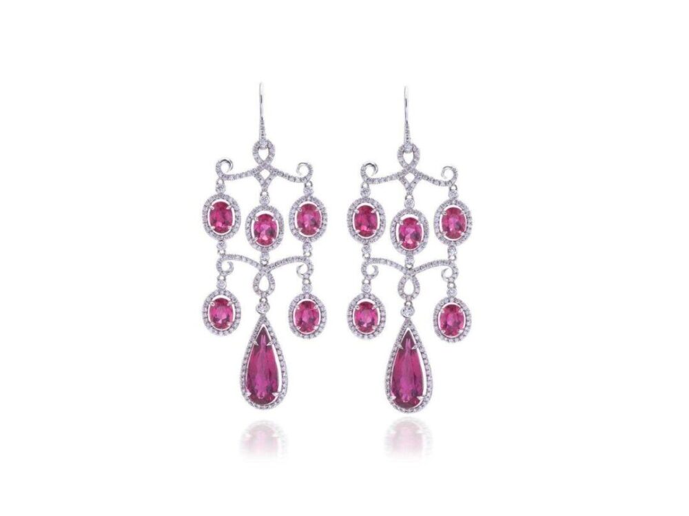 Bomb Party Earrings RBP3393 Love For a Lifetime Pink Tourmaline/Rhodium