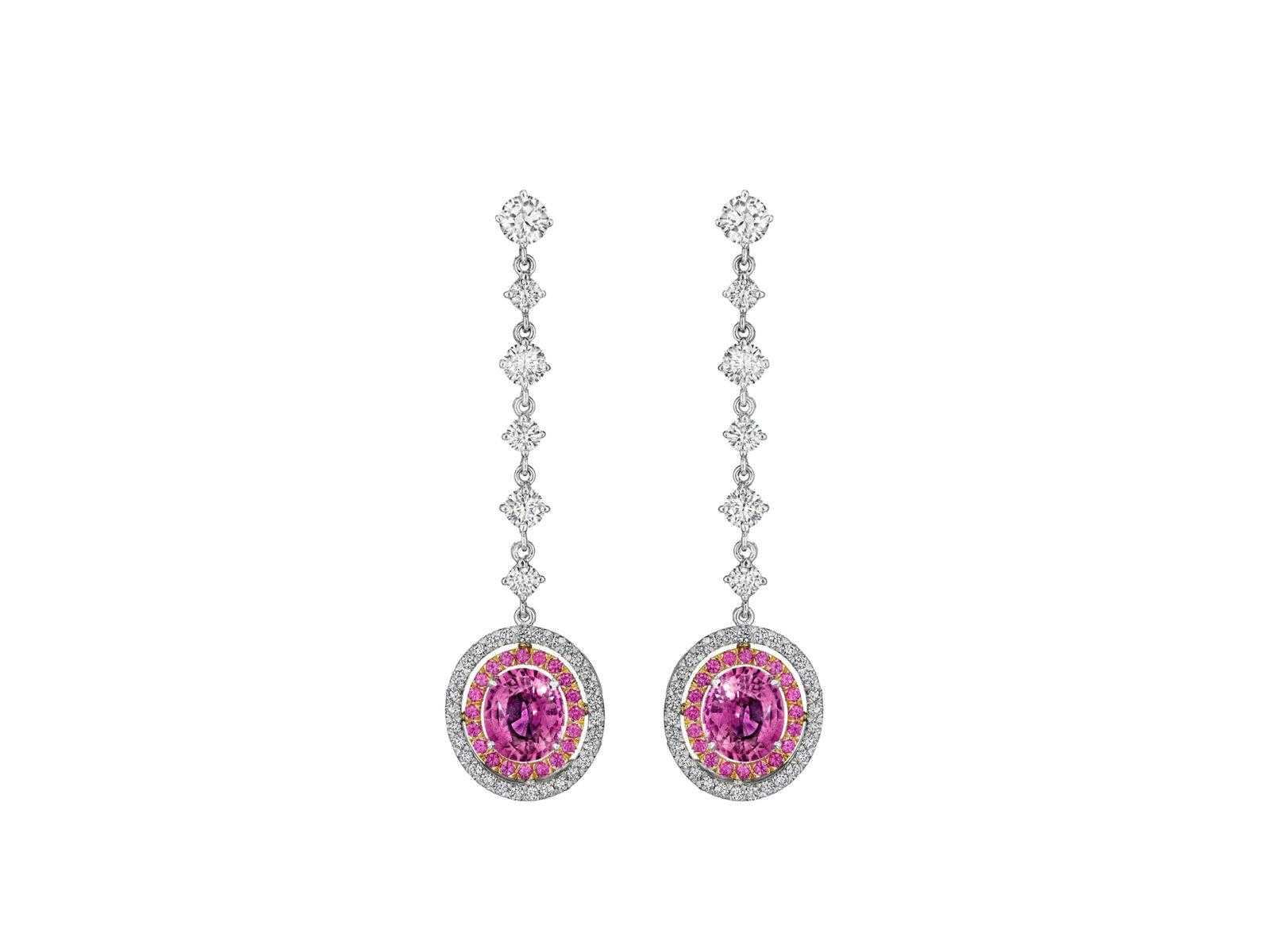 Pear Shape Pink Sapphire and Diamond Earrings 012 ctw  Costco