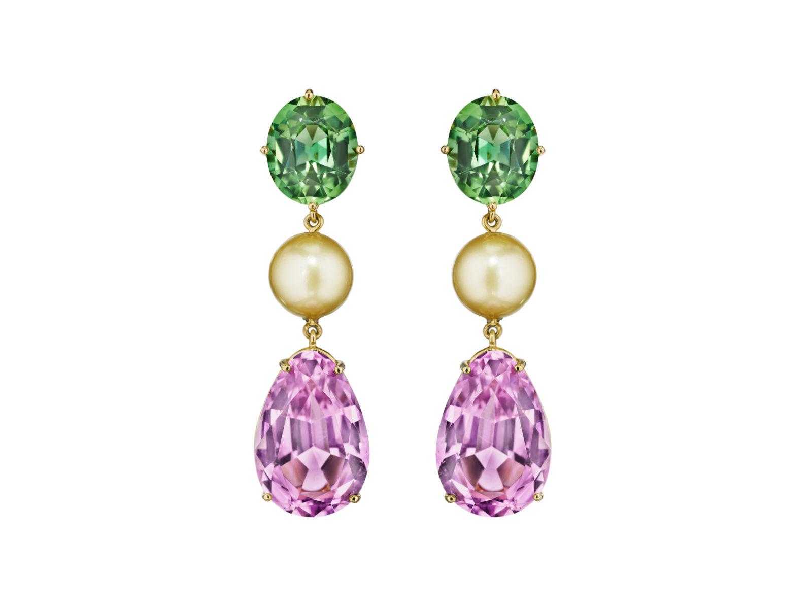 Colorful Kunzite Drop Earring - Hammerman Jewels