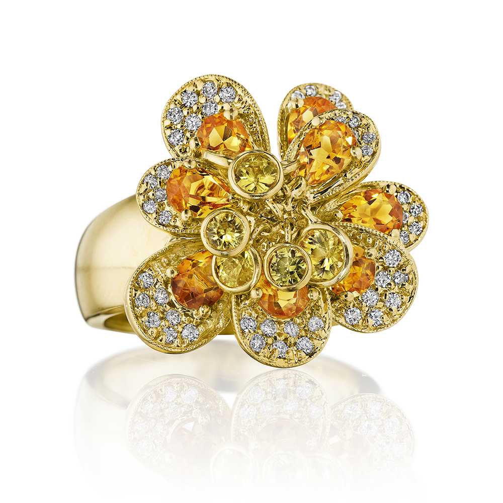 Floral Diamond Citrine Bypass Fashion Ring – Kirk Kara